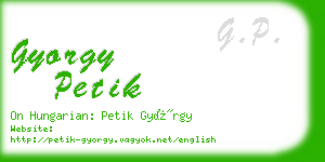 gyorgy petik business card